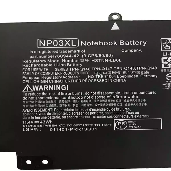 Bateria para notebook HP TPN-Q146,TPN-Q147,TPN-Q148,TPN-Q149 - Image 3