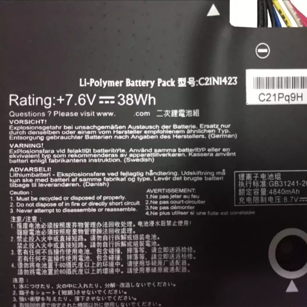 Bateria para notebook ASUS C21N1423 - Image 3