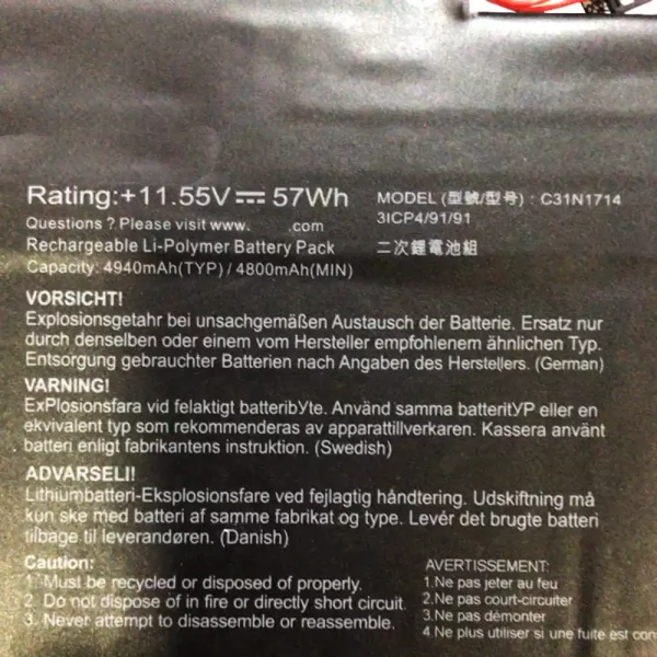 Bateria para notebook ASUS C31N1714 - Image 3