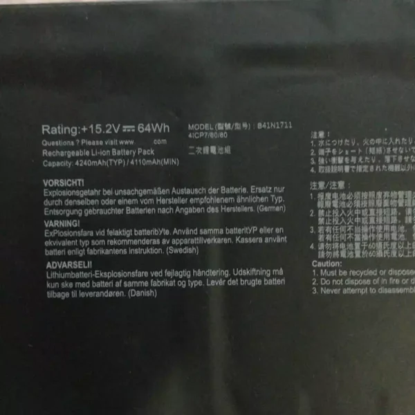 Bateria para notebook ASUS B41N1711 - Image 3
