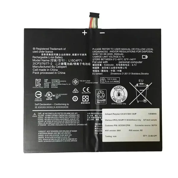 Bateria para notebook LENOVO Miix 700-12ISK