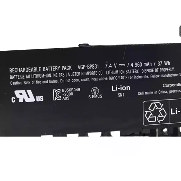 Bateria para notebook SONY VGP-BPS31 - Image 3