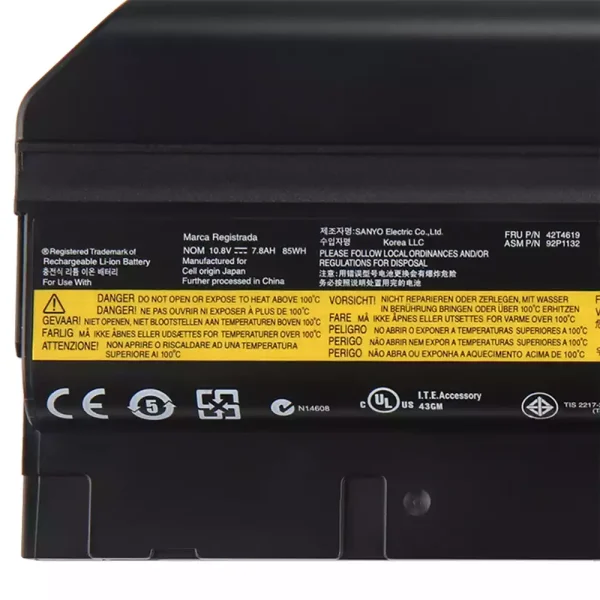 Bateria para notebook LENOVO ThinkPad T500,ThinkPad R500,ThinkPad SL300,ThinkPad SL500 - Image 3