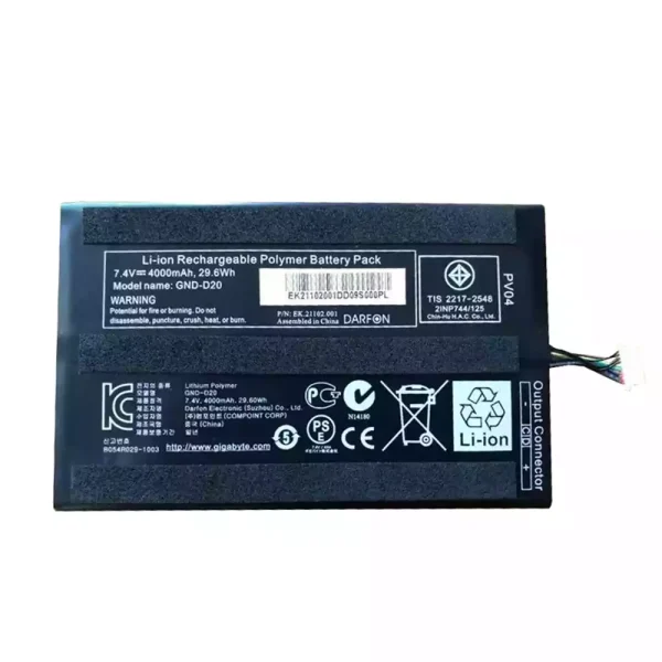 Bateria para notebook GIGABYTE GND-D20