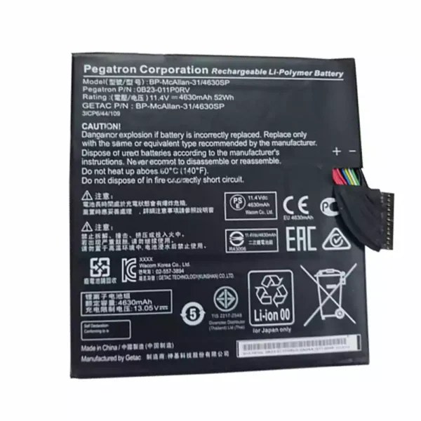 Bateria para notebook Pegatron BP-McAllan-31,BP-McAllan-31/4630SP,OB23-011P0RV