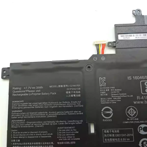 Bateria para notebook ASUS C21N1701 - Image 3