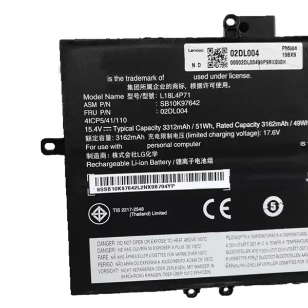 Bateria para notebook LENOVO Thinkpad X1C 2019 7th,Thinkpad X1C 2020 8th - Image 3
