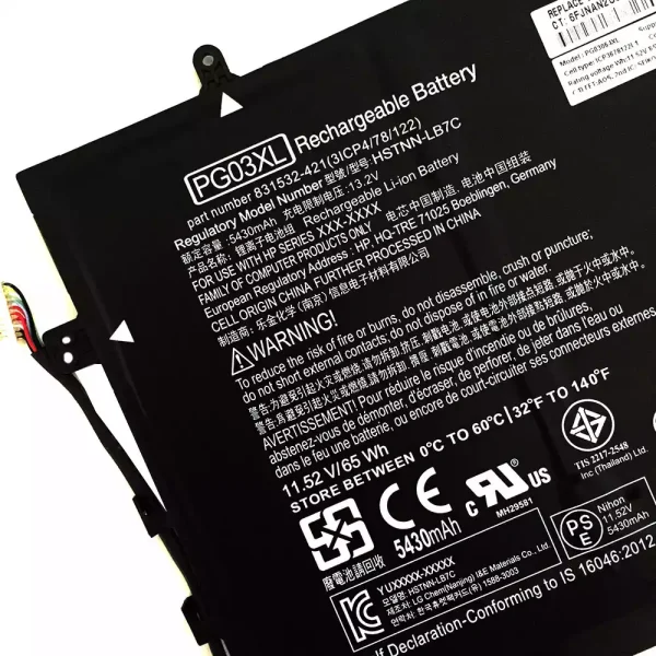 Bateria para notebook HP Spectre x360 15-AP011DX 15-AP012DX 15-AP000 15-AP000NA 15-AP000NF 15-AP000NX 15-AP001NF 15-AP001NX 15-AP002NF - Image 3