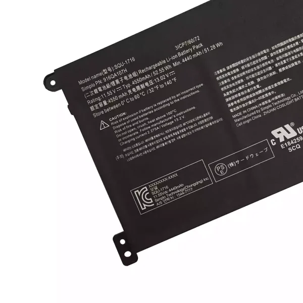 Bateria para notebook Hasee SIMPLO SQU-1716,916QA107H - Image 3