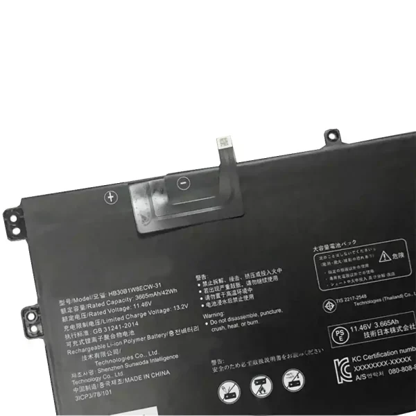 Bateria para notebook HUAWEI HB30B1W8ECW-31 - Image 3