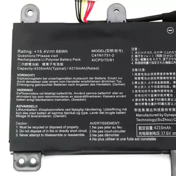 Bateria para notebook ASUS C41N1731-2 - Image 3
