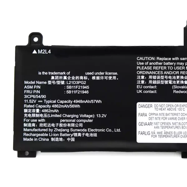 Bateria para notebook LENOVO L21D3PG2 L21D3PG1 - Image 3