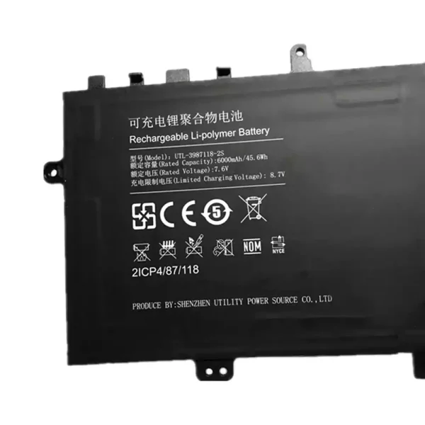 Bateria para notebook UTL-3987118-2S,Hasee X3 G1 X3 D1 HKNS02 01 - Image 3