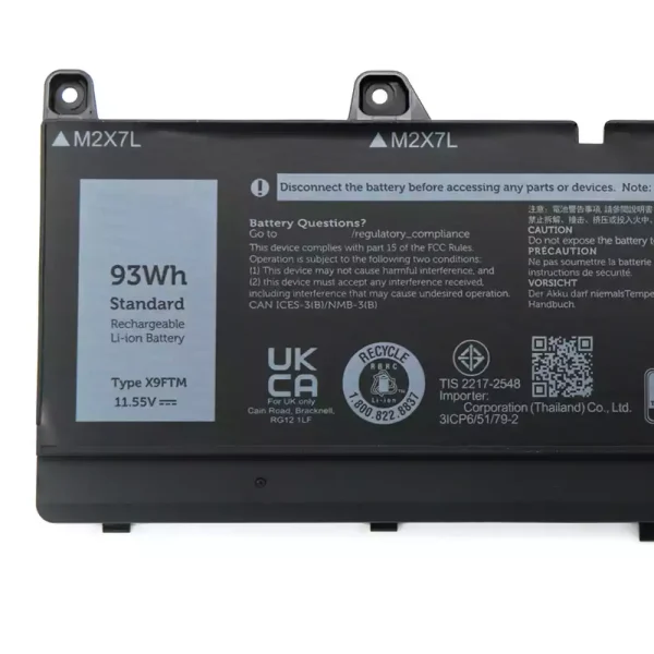 Bateria para notebook DELL X9FTM - Image 3