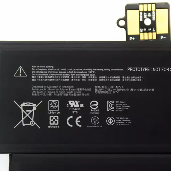 Bateria para notebook G3HTA056H,Microsoft Surface Pro X 1876 - Image 3