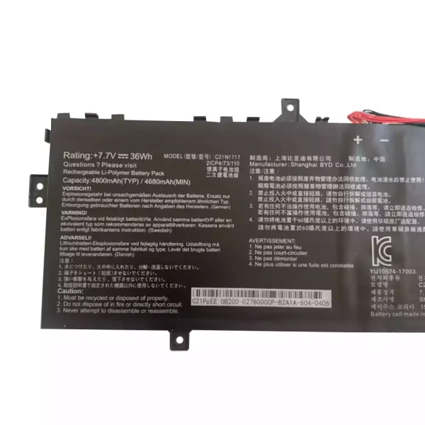 Bateria para notebook ASUS C21N1717 - Image 3