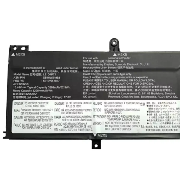 Bateria para notebook LENOVO L21D4P71 L21C4P71 L21L4P71 L21M4P71 - Image 3