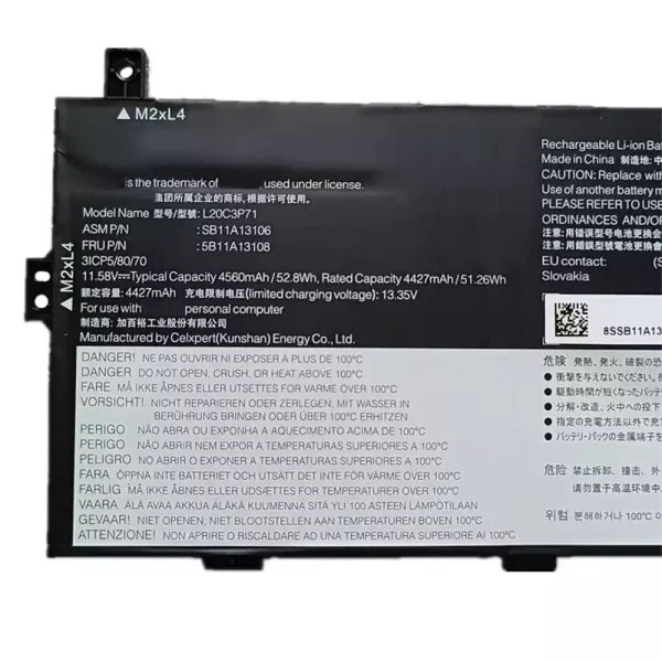 Bateria para notebook LENOVO L20M3P71 L20L3P71 L20C3P71 L20D3P71 - Image 3