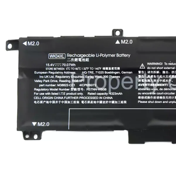 Bateria para notebook HP WK04XL - Image 3