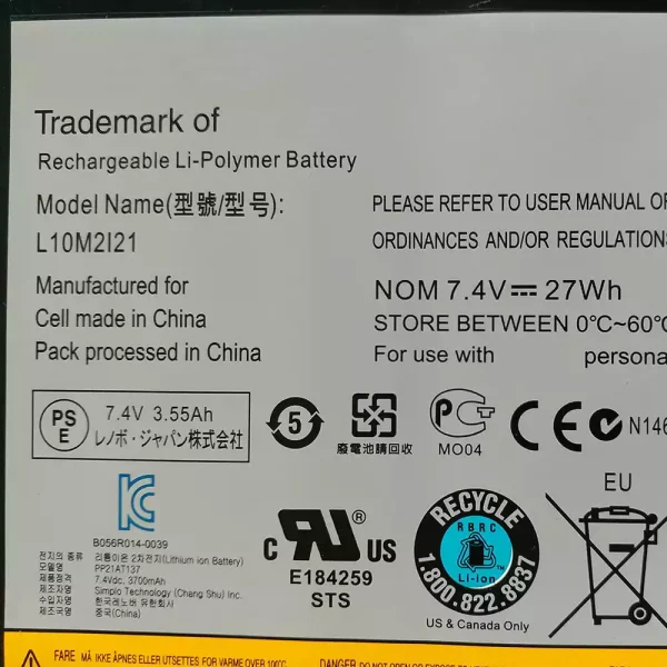Bateria para Tablet LENOVO L10M2121 - Image 3