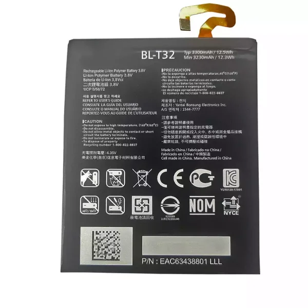 Bateria BL-T32 para LG G6,H870,H871,H872,LS993,VS998