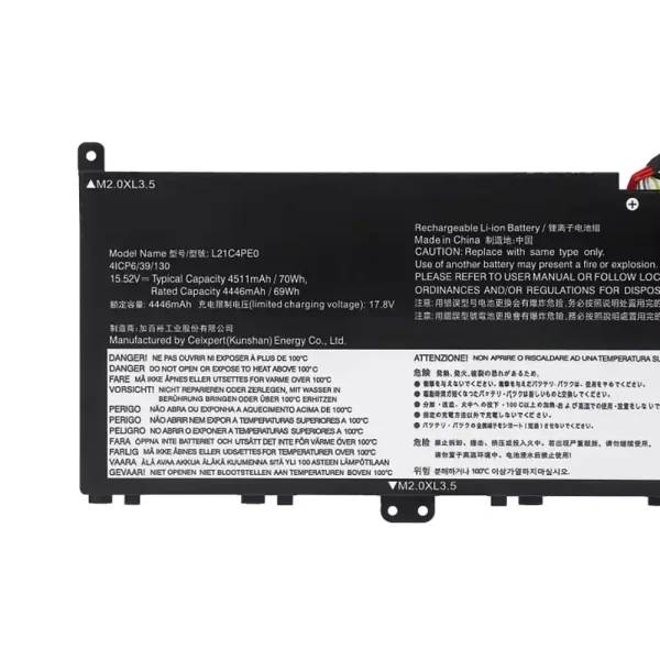 Bateria para notebook Lenovo L21C4PE0 L21D4PE0 L21M4PE0 L21M4PC7 L21C4PC7 L21C4PC4 - Image 3