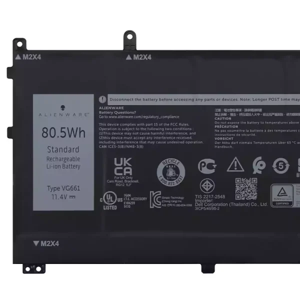 Bateria para notebook DELL VG661 V4N84,DELL Alienware x14 R1 R2 - Image 3