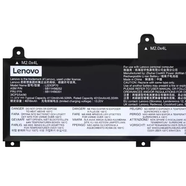 Bateria para notebook LENOVO L22B3P70 L22X3P70 L22M3P70 - Image 3