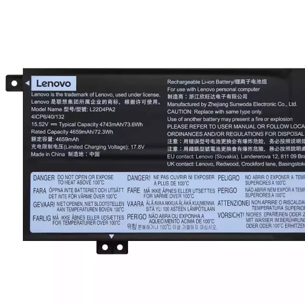 Bateria para notebook LENOVO L22C4PA2 L22D4PA2 L22M4PA2 - Image 3