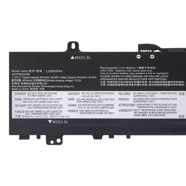 Bateria para notebook LENOVO L22M3PA4 L22B3PA4 L22C3PA4 L22B3PA3 L22C3PA3 L22M3PA3 - Image 3