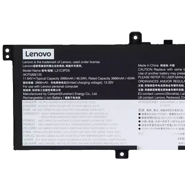 Bateria para notebook LENOVO L21C3PD5 L21L3PD5 L21M3PD5 - Image 3