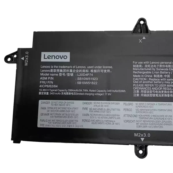 Bateria para notebook LENOVO L20M4P74 L20C4P74 - Imagem 2