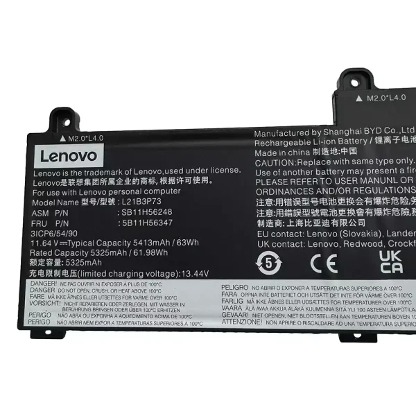 Bateria para notebook LENOVO L21B3P73 SB10W52010 5B10W51909 - Image 3