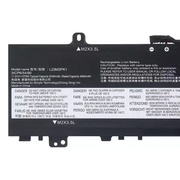 Bateria para notebook LENOVO L23M3PK1 L23X3PK1 L23B3PK1 L23D3PK1 L23C3PK1 - Imagem 3