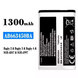Bateria AB663450BA para Samsung Rugby 2/Rugby 3/Rugby 4