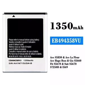 Bateria EB494358VU para Samsung Ace S5830