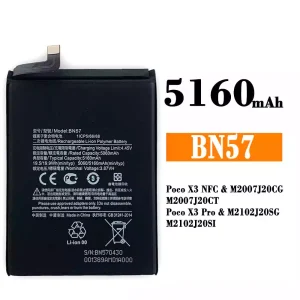 Bateria BN57 para Xiaomi Poco X3 NFC /Poco X3 Pro