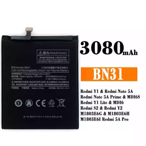 Bateria BN31 para Xiaomi Redmi Y1 / Redmi Note 5A /Redmi Y1 Lite  / Redmi S2 / Redmi Y2  / Redmi 5A Pro