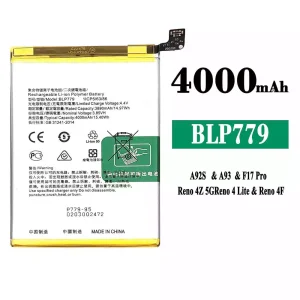 Bateria BLP779 para OPPO A92S / A93 / F17 Pro / Reno 4Z 5G / Reno 4 Lite / Reno 4F