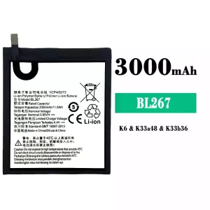 Bateria BL267 para Lenovo K6