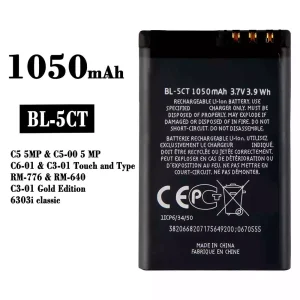 Bateria BL-5CT para Nokia C3-01 C6-01 C5-00 / 6303 6730c