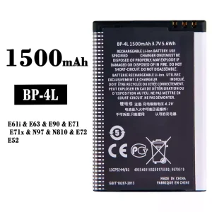 Bateria BP-4L para Nokia E61i/E63/E90/E71/E71x/N97/N810/E72/E52