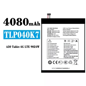 Bateria TLP040K7 para Alcatel A30 Tablet 4G LTE 9024W