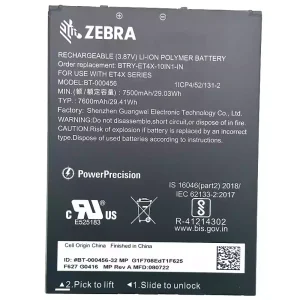Bateria para ZEBRA BTRY-ET4X-10IN1-IN BT-000456